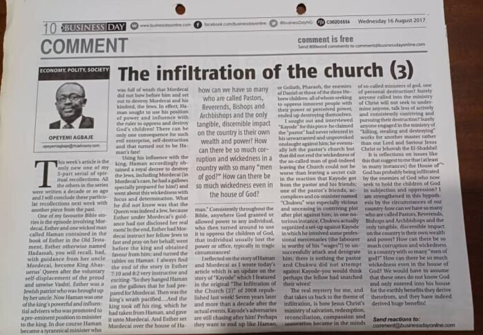 The Infiltration of the Church (3)