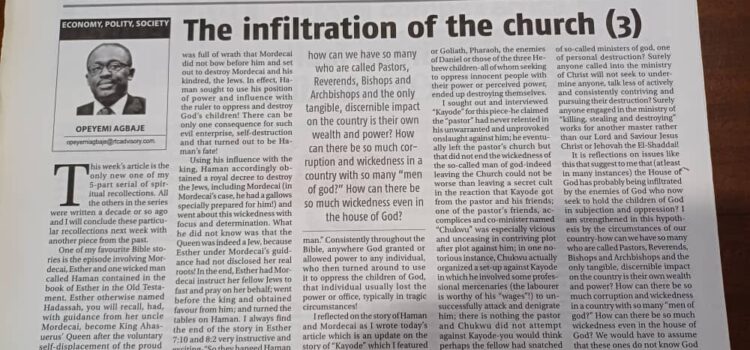 The Infiltration of the Church (3)