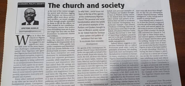 The Church and Society