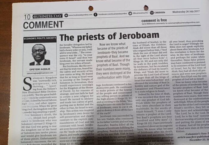 The priests of Jeroboam